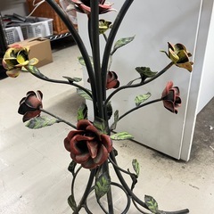 ロ 2510-706 アンティーク風 ガラステーブル バラモチーフ キズ 汚れありの画像