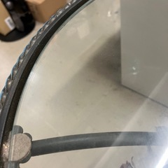 ロ 2510-706 アンティーク風 ガラステーブル バラモチーフ キズ 汚れありの画像