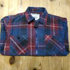 サイズ120前後　pony go round 長袖ネルシャツ　ファスナー　チェックの画像