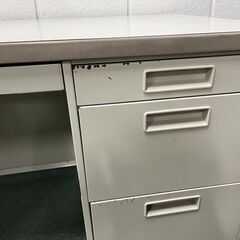 KOKUYO コクヨ 両袖机 鍵無 事務机 オフィス 事務用品 ホワイト 幅140cm×奥行70cm×高さ70cmの画像