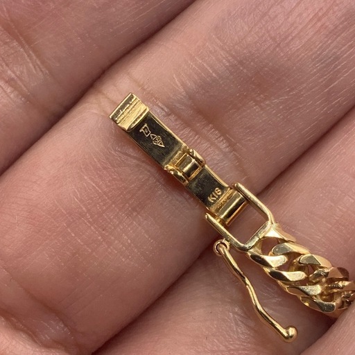 K18 6面ダブル　喜平ブレスレット　10.4g 約18cm