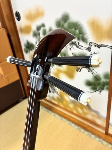 12月2日終了！沖縄三線！新品！！黒木！上質黒檀！真壁型 ！本蛇皮　本張り【一枚張り】③