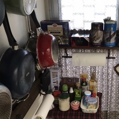 DIY木製・フライパンや工具を吊るして収納の画像