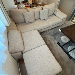 カウチソファ  ベージュの画像