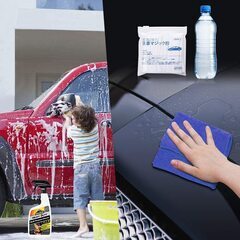 [100枚] 洗車タオル +  洗車粉 マイクロファイバークロス 乾拭き 水拭き ワックス拭き取り 速乾 吸水タオル 手拭き ふきん 雑巾 拭巾 40x30cmの画像