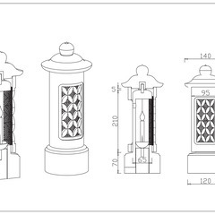 実売価格　約１０万円の商品 未使用の青御影石製 回転式ローソク立て（1対セット）をお譲りします。の画像