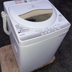 配達設置無料 東芝 洗濯機 5kg パワフル浸透洗浄 Wセンサー 風乾燥機能付の画像