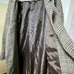 レディースチェック柄コートの画像