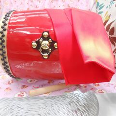 12.800円　小太鼓24cm撥サージ/モス布付き　エイサーへ行こうの画像
