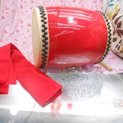 12.800円　小太鼓24cm撥サージ/モス布付き　エイサーへ行こうの画像