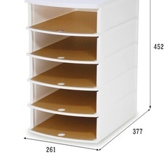 Yシャツケース ホワイト 日本製 スライド式の画像