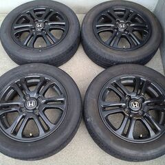 夏 ホンダ純正 N-BOX【富山】14インチ Nワゴン N-ONE ホンダ 軽自動車 Nボックス NBOX カスタム 夏 155/65R14　中古4本 替黒色の画像