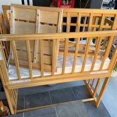 大和屋 yamatoya ベビーベッド そいねーる 専用マットレス付きの画像