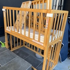 大和屋 yamatoya ベビーベッド そいねーる 専用マットレス付きの画像