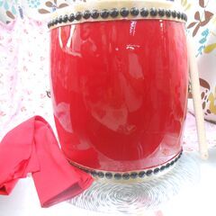 17.500円　エイサー大太鼓30cm　サージ/モス布と撥付き　の画像