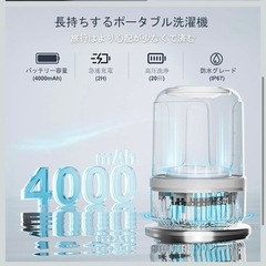 新品未開封 充電式ポータブル洗濯機 小物衣類 靴下 下着 洗濯機 アパート 寮 学校 旅行 ホテル向け 徹底洗浄の画像