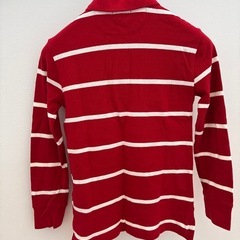 ラルフローレン　ポロシャツ　長袖　赤色　８歳　140センチ　刺繍の画像