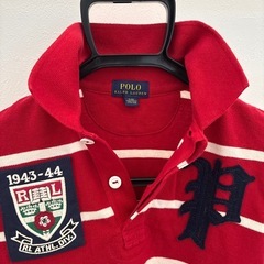 ラルフローレン　ポロシャツ　長袖　赤色　８歳　140センチ　刺繍の画像