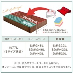 【新品未開封】収納付きベッドフレームの画像