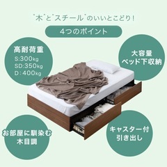 【新品未開封】収納付きベッドフレームの画像