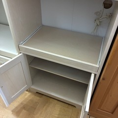 【ジャングルジャングル深井店】★レンジ台 白 ナチュラル ホワイト 収納家具 食器棚 家具 簡易クリーニング済 堺市（中区 堺区 東区 西区 南区 北区）和泉市 河内長野市 富田林市 松原市 狭山市 深井 【FU2846】の画像