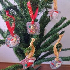 サンタクロース　レジン　クリスマス　オーナメント　ハンドメイド　②の画像