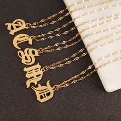 N41*《ステンレス》*イニシャルEネックレスの画像