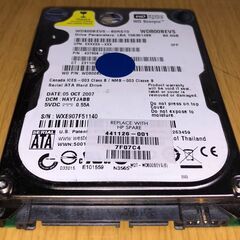 ■良品PC用9.5mm厚 WD HDD 2.5インチSATA 80GBの画像
