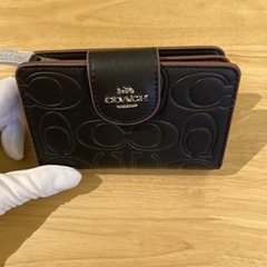 コーチ　シグネチャーブラック２つ折財布G①【新品未使用】の画像