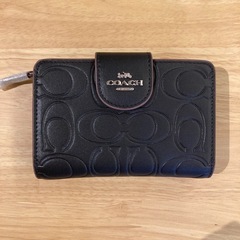 コーチ　シグネチャーブラック２つ折財布G①【新品未使用】の画像