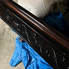 ꧁高級和家具꧂縞黒檀座卓 食卓机 唐木 リビング ダイニング テーブル の画像