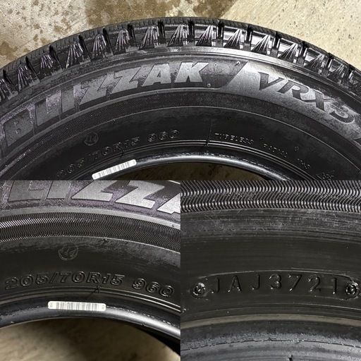 C-17 タイヤ 中古 BRIDGESTONE STUDLESS BLIZZAK VRX3 205/70R15