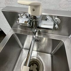 tanico ステンレス製 1槽シンク 水栓付 W450×D600×H840 厨房 厨房機器 店舗 店舗用品 中段付 流し台 タニコー 高さ調節可能 Y2356YGの画像