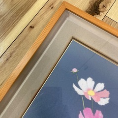 額縁　コスモスの色紙絵の画像