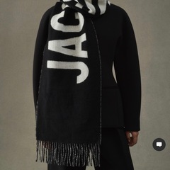 ジャックムス　Jacquems ロゴ スカーフ マフラー ブラックの画像
