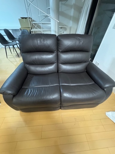 ニトリ 3人がけ 電動リクライニング ソファ ダークブラウン 焦げ茶