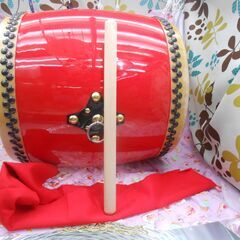 27.500円Nエイサー大太鼓39cm　 サージ/モス布　撥付きの画像