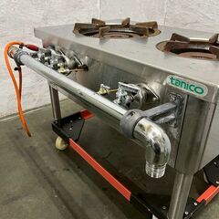 tanico 2口ガスコンロ W750×D580×H450 スープコンロ ガスコンロ 厨房 厨房機器 店舗 店舗用品 ガス台 LPガス用 動作確認済 Y2358YGの画像