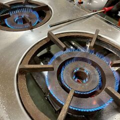 tanico 2口ガスコンロ W750×D580×H450 スープコンロ ガスコンロ 厨房 厨房機器 店舗 店舗用品 ガス台 LPガス用 動作確認済 Y2358YGの画像