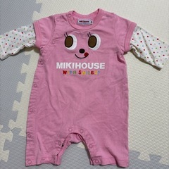 70サイズ２点ミキハウス，ホットビスケット・ロンパースの画像