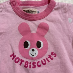 70サイズ２点ミキハウス，ホットビスケット・ロンパースの画像