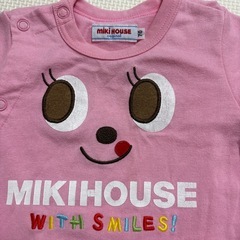 70サイズ２点ミキハウス，ホットビスケット・ロンパースの画像