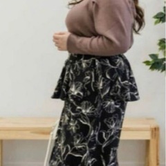 クレット　花柄フリルラップスカート　 L Lの画像