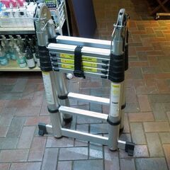 脚立 伸縮アルミ梯子 1.7m 6段 アルミはしご ラダーはしご 耐荷重150kg 安全ロック付 札幌市 東区 新道東店の画像