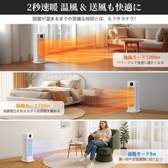 セラミックファンヒーター 電気ファンヒーター リモコン操作 日本語取扱説明書 電気ストーブ コンパクトの画像