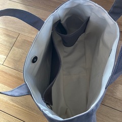 【ハンドメイド】帆布トートバッグ ダークグレー ペットボトルホルダー付1029新品未使用の画像