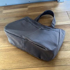 【ハンドメイド】帆布トートバッグ ダークグレー ペットボトルホルダー付1029新品未使用の画像