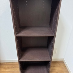 【11/5まで】本棚／収納棚 ダークブラウン 3段 可動棚タイプの画像