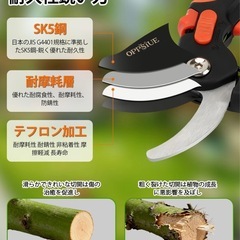 【2025人気庭師のおすすめ】剪定ばさみ SK5日本鋼刃 特フッ素コーティング 切断幅25mm 2段階調安全ロック 人間工学デザイン 滑り止めハンドル 女性向け 軽量タイプの画像