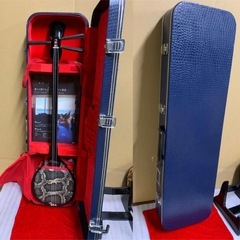 【取引中】沖縄三線 人工革 ハードケース付の画像